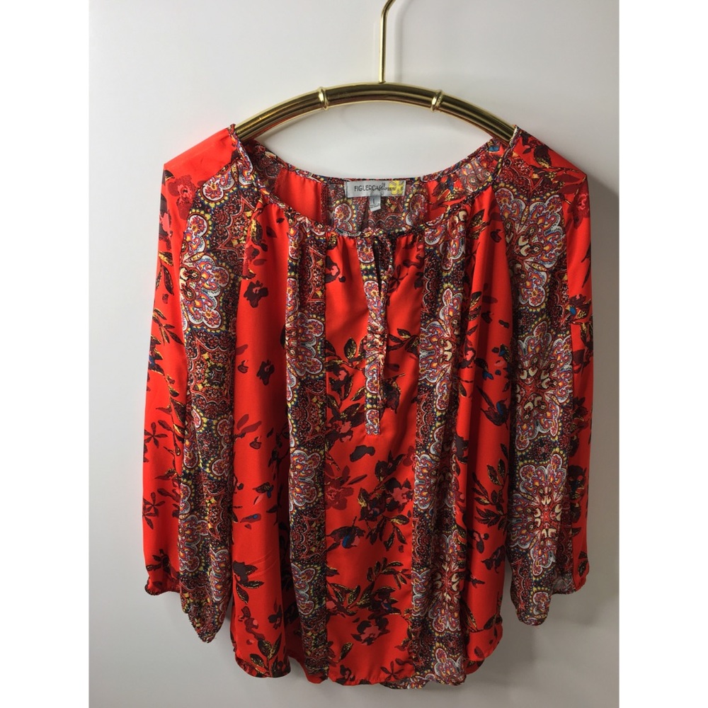 Anthro Fig&Flower Top